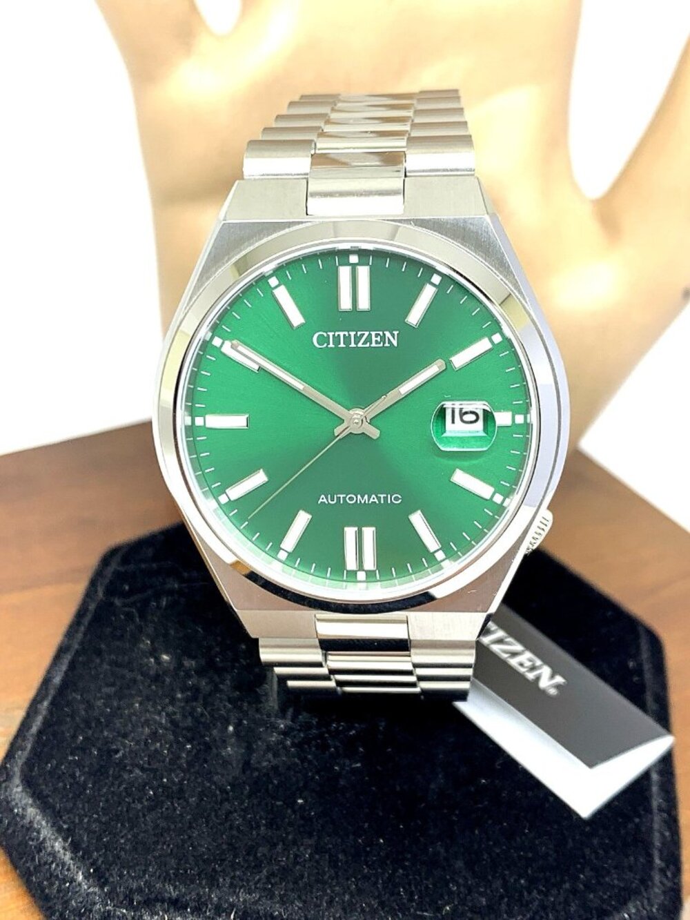 Citizen Men's Watch NJ0150-56X Tsuyosa Automatic Green Dial Silver Steel 40mm